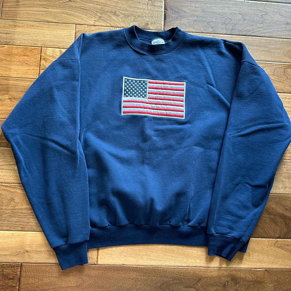 Vtg American Flag Sweatshirt